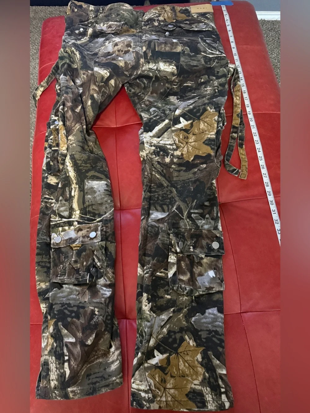 Mnml Men's Camouflage Cargo Pants - Green/Brown size 38